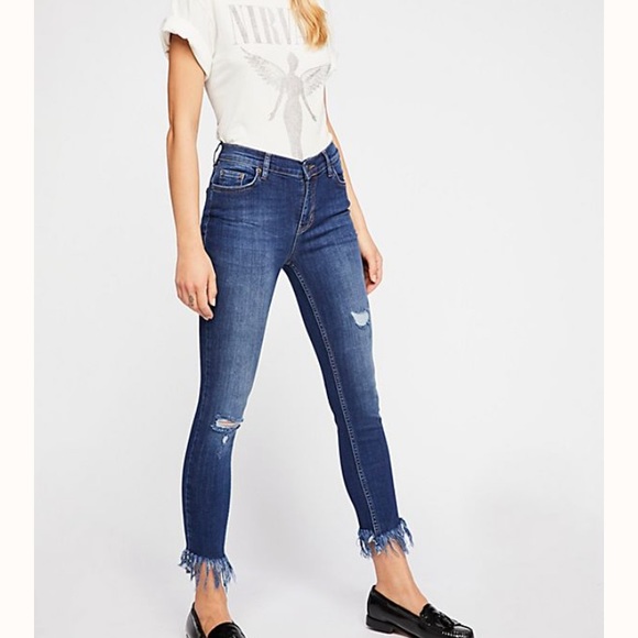 Free People Denim - Free People Great Heights frayed skinny jeans